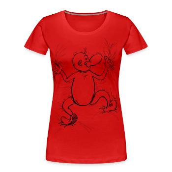 Große Umarmung| Tarin Man - Schwarz - Frauen Premium Bio T-Shirt - Rot - Vorne - Mia (176cm)