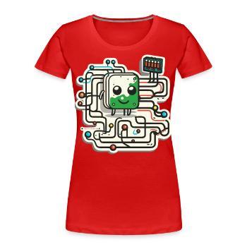 The Quantum Circuit - Women's Premium Organic T-Shirt - red - Front - Mia (176cm)