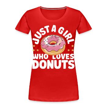 Donut Donuts Candy Bagel - Women's Premium Organic T-Shirt - red - Front - Mia (176cm)