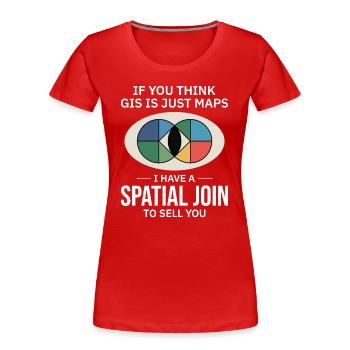 Analyse de données cartographiques de jointure spatiale SIG - T-shirt bio Premium Femme - rouge - Devant - Mia (176cm)