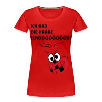 Ich hab die Haare schön - Frauen Premium Bio T-Shirt - Rot - Vorne - Mia (176cm)