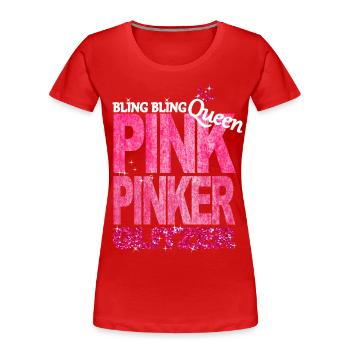 Bling Queen Pink Glitzer Prinzessin Geburtstag - Frauen Premium Bio T-Shirt - Rot - Vorne - Mia (176cm)