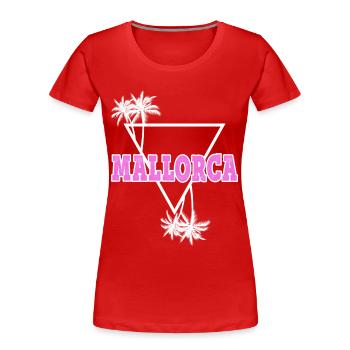 Mallorca Sommer Sonne Strand Meer Palmen Urlaub - Frauen Premium Bio T-Shirt - Rot - Vorne - Mia (176cm)
