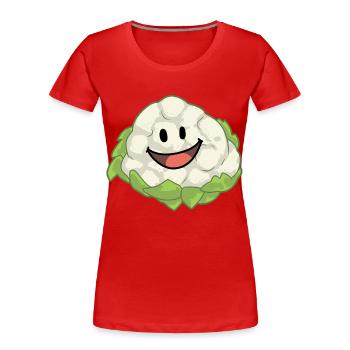Blumenkohl Kohl Gemüse Veganer Gesund - Frauen Premium Bio T-Shirt - Rot - Vorne - Mia (176cm)
