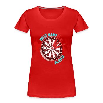 Bester Dartspieler Darter Dart Spieler 180 Darts - Frauen Premium Bio T-Shirt - Rot - Vorne - Mia (176cm)