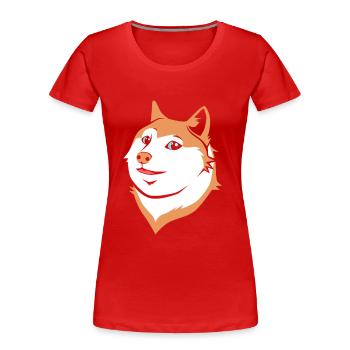 Akita Inu Japanischer Hunderasse Köter Hundekopf - Frauen Premium Bio T-Shirt - Rot - Vorne - Mia (176cm)