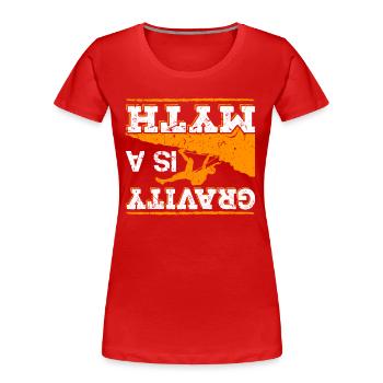 Drôle d'escalade - T-shirt bio Premium Femme - rouge - Devant - Mia (176cm)