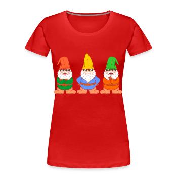 Wichtel Zwerge - Frauen Premium Bio T-Shirt - Rot - Vorne - Mia (176cm)