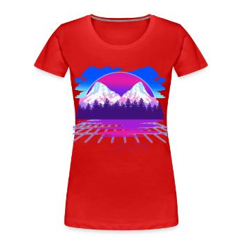 Vaporwave - Women's Premium Organic T-Shirt - red - Front - Mia (176cm)