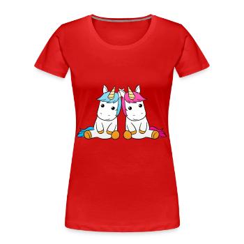 Best Friends Unicorn - Women's Premium Organic T-Shirt - red - Front - Mia (176cm)