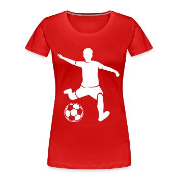 Soccer player soccer - Women's Premium Organic T-Shirt - red - Front - Mia (176cm)