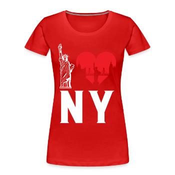 I Love NY New York - Frauen Premium Bio T-Shirt - Rot - Vorne - Mia (176cm)