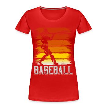 Baseball Baseballspieler USA Sport - Frauen Premium Bio T-Shirt - Rot - Vorne - Mia (176cm)