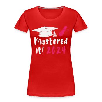 Gemeistert 2024 Master Abschluss Graduiert 2024 - Frauen Premium Bio T-Shirt - Rot - Vorne - Mia (176cm)
