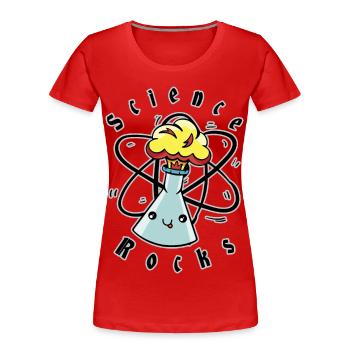 Wissenschaft Rockt - Frauen Premium Bio T-Shirt - Rot - Vorne - Mia (176cm)
