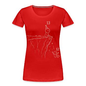 Level 13 Unlocked | 13 Year Anniversary Gift - Women's Premium Organic T-Shirt - red - Front - Mia (176cm)