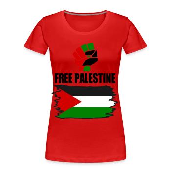 Free palestine - T-shirt bio Premium Femme - rouge - Devant - Mia (176cm)