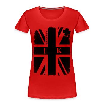 Flagge des Vereinigten Königreichs - Frauen Premium Bio T-Shirt - Rot - Vorne - Mia (176cm)