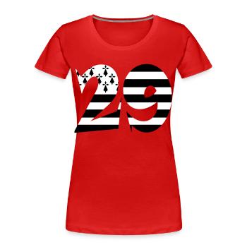 29 Bretagne drapeau - T-shirt bio Premium Femme - rouge - Devant - Mia (176cm)