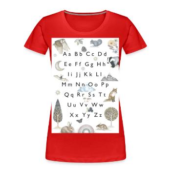 Faune de la forêt. - T-shirt bio Premium Femme - rouge - Devant - Mia (176cm)