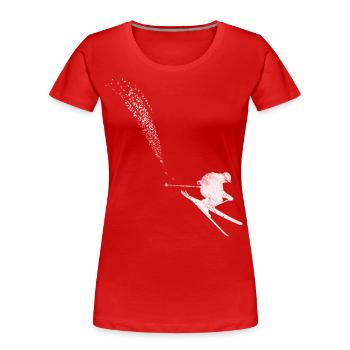 Ski - (32) - T-shirt bio Premium Femme - rouge - Devant - Mia (176cm)