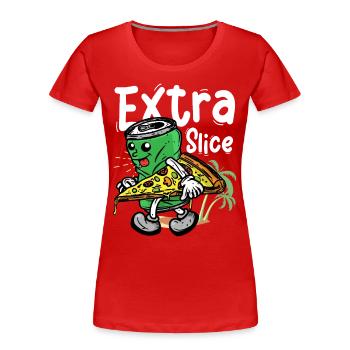 Extra slice - Frauen Premium Bio T-Shirt - Rot - Vorne - Mia (176cm)
