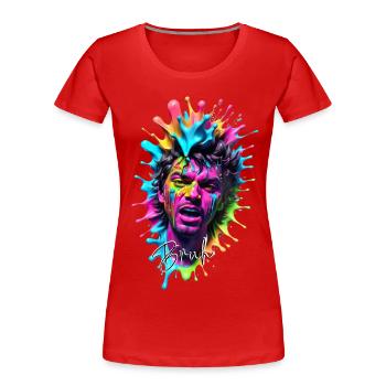 Design Splash Art 3D dans des couleurs pastel vives - T-shirt bio Premium Femme - rouge - Devant - Mia (176cm)