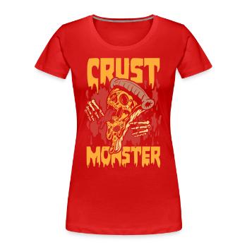 Crust monster | delicious italian flatbread - Women's Premium Organic T-Shirt - red - Front - Mia (176cm)