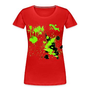 Green splatter - Women's Premium Organic T-Shirt - red - Front - Mia (176cm)