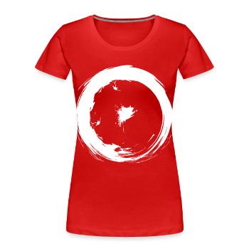 Astronomische Symbole Sonne Symbol Design weiß - Frauen Premium Bio T-Shirt - Rot - Vorne - Mia (176cm)