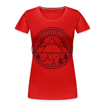camping - Women's Premium Organic T-Shirt - red - Front - Mia (176cm)