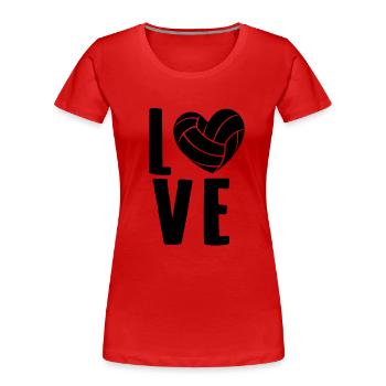 Volleyball Liebe | Volleyballer Spieler Geschenke - Frauen Premium Bio T-Shirt - Rot - Vorne - Mia (176cm)