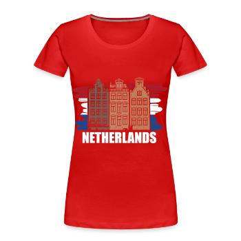 Netherlands Weed Pride Gift - Women's Premium Organic T-Shirt - red - Front - Mia (176cm)