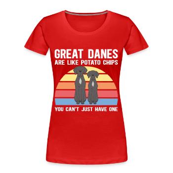 | great dane dogs Cadeau de propriétaire de chien - T-shirt bio Premium Femme - rouge - Devant - Mia (176cm)