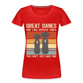 Grand Dane Chien Propriétaire Cadeau - T-shirt bio Premium Femme - rouge - Devant - Mia (176cm)