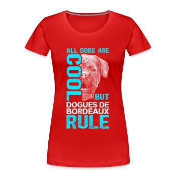 Grand Danois | Bordeaux Great Dane Dog Cadeau - T-shirt bio Premium Femme - rouge - Devant - Mia (176cm)