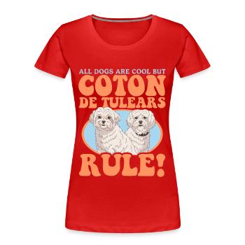 Coton de Tulear Hunde | Hundebesitzer Geschenk - Frauen Premium Bio T-Shirt - Rot - Vorne - Mia (176cm)