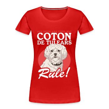 Coton de Tulear Hunde Hundebesitzer Geschenk - Frauen Premium Bio T-Shirt - Rot - Vorne - Mia (176cm)