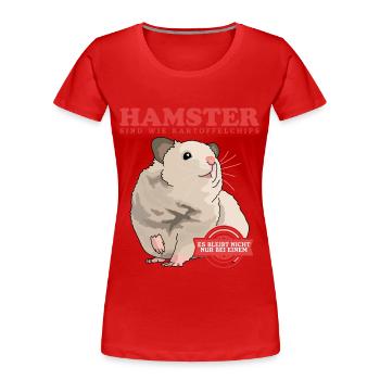 Hamster Golden Hamster | Cadeau de hamster nain - T-shirt bio Premium Femme - rouge - Devant - Mia (176cm)
