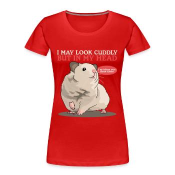 Hamster Golden Hamster Hamster Nain Cadeau - T-shirt bio Premium Femme - rouge - Devant - Mia (176cm)