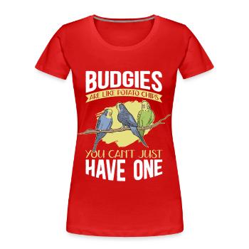 Cadeau de perruche du propriétaire de Budgerigar - T-shirt bio Premium Femme - rouge - Devant - Mia (176cm)