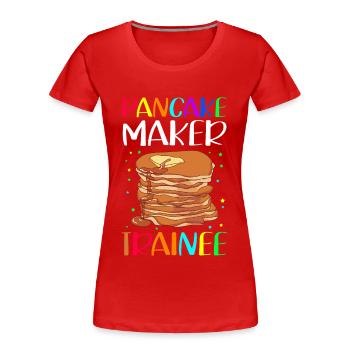Pfannkuchen Eierkuchen Pancake Geschenk - Frauen Premium Bio T-Shirt - Rot - Vorne - Mia (176cm)