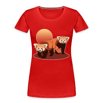 Roter Panda | Rote Pandas Red Panda Geschenk - Frauen Premium Bio T-Shirt - Rot - Vorne - Mia (176cm)