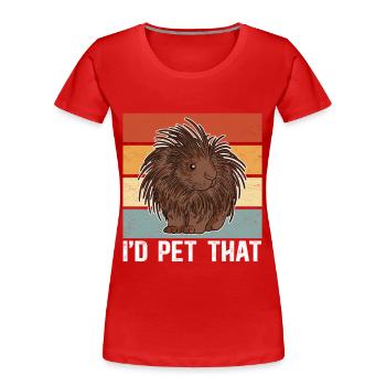 Stachelschwein Stachelschweine Geschenk - Frauen Premium Bio T-Shirt - Rot - Vorne - Mia (176cm)