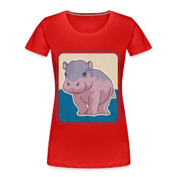 Hippo Baby Hippo Hippo Gift - Women's Premium Organic T-Shirt - red - Front - Mia (176cm)