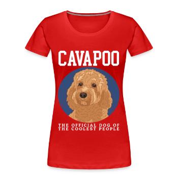 Cavapoo Dogs Cavoodle Dog Owner Cadeau - T-shirt bio Premium Femme - rouge - Devant - Mia (176cm)