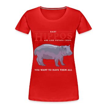 Hippos Baby Hippo Hippo Gift - Women's Premium Organic T-Shirt - red - Front - Mia (176cm)