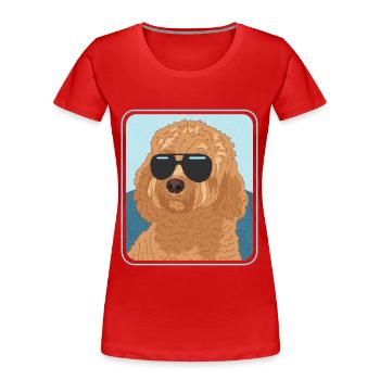 Cavapoo Dogs Propriétaires de chiens Cavoodle Cadeau - T-shirt bio Premium Femme - rouge - Devant - Mia (176cm)
