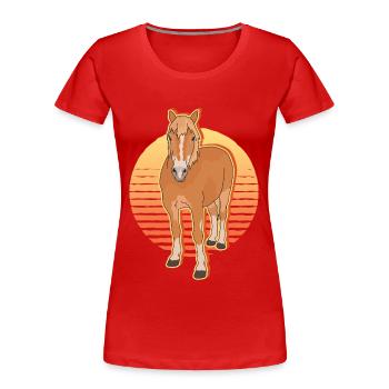 Chevaux Haflinger | Cadeau du propriétaire de chevaux Haffi - T-shirt bio Premium Femme - rouge - Devant - Mia (176cm)