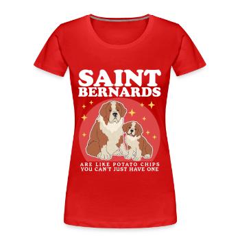 Bernhardiner Hunde St. Bernhardshund Geschenk - Frauen Premium Bio T-Shirt - Rot - Vorne - Mia (176cm)